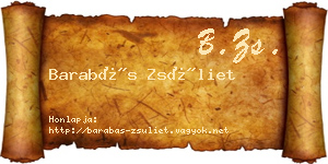 Barabás Zsüliet névjegykártya
